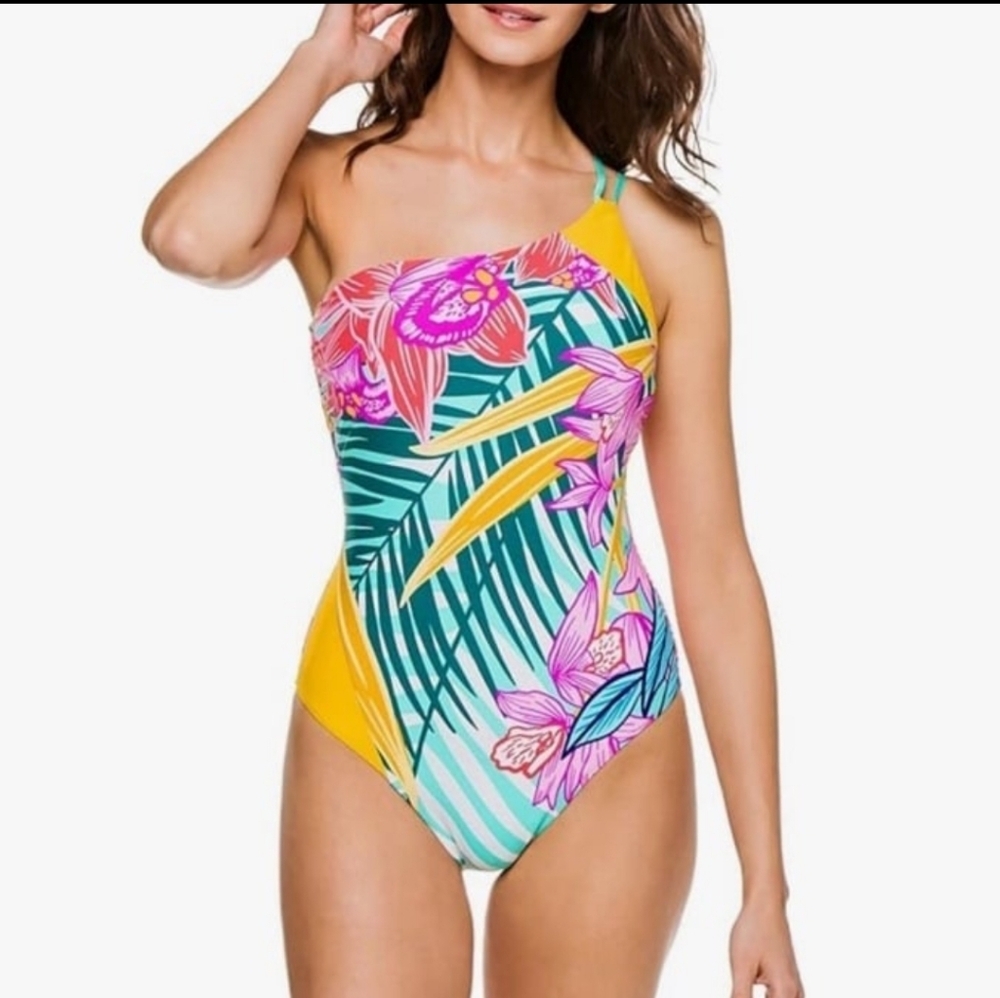 Trina Turk Terra Nostra One Shoulder One-Piece Sz Small
